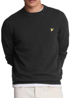 Lyle & Scott gitzwarte pull-over trui met ronde hals