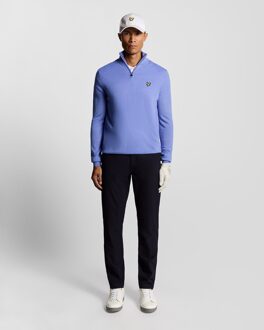 Lyle & Scott Golf 1/4 Zip Wool Blend Trui - Blauw