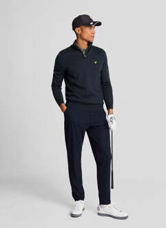 Lyle & Scott Golf 1/4 Zip Wool Blend Trui - Marineblauw Navy