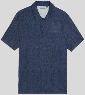 Lyle & Scott Golf Contour Print Poloshirt - Blauw