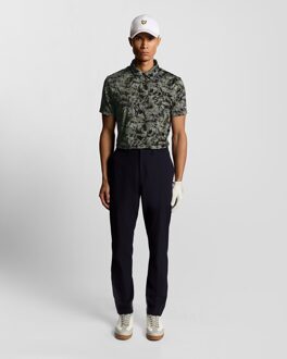 Lyle & Scott Golf Digitale Bloemen Polo Shirt - Zwart