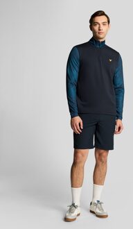 Lyle & Scott Golf Gedrukt Contour Midlayer - Marineblauw Navy