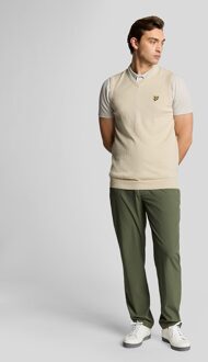 Lyle & Scott Golf Merino Mix Gebreide V-hals Vest - Beige