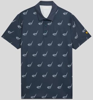 Lyle & Scott Golf Micro Club Geprinte Poloshirt - Blauw