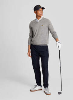 Lyle & Scott Golf Wool Blend V-halstrui - Grijs