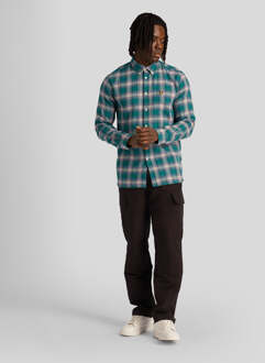 Lyle & Scott groen geruit flanellen overhemd met lange mouwen - XL