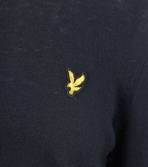 Lyle & Scott Half Zip Pullover Merinowol Navy Donkerblauw - L,M,S,XL,XXL