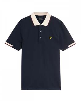 Lyle & Scott Halve Getipte Heren Polo Shirt Donker Marine