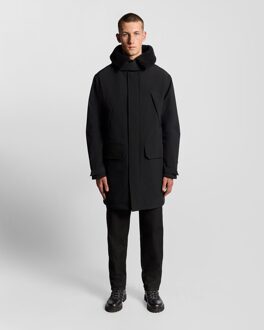 Lyle & Scott Heavyweight Faux Shearling Collar Parka - Zwart