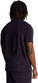 Lyle & Scott Heren badstof poloshirt (Marine) - maat Navy