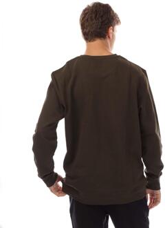 Lyle & Scott Heren Bedrukt Organic Crew Neck Sweatshirt (Olijf) - maat