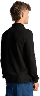 Lyle & Scott Heren Co-Ordinate Logo Poloshirt met Lange Mouwen (Zwart) - maat