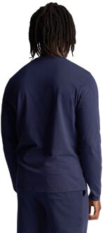 Lyle & Scott Heren Co-Ordinate Print T-shirt met lange mouwen (Marine) Navy