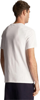 Lyle & Scott Heren Contrast Pocket T-shirt (Wit, Marine)