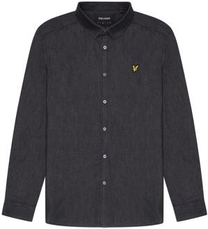 Lyle & Scott Heren Denim Button-Down Overhemd (Zwart) - M
