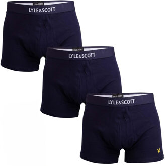 Lyle & Scott Heren Devon Boxershorts (Set van 3) (Marine) Navy