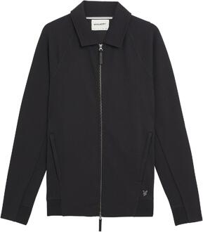 Lyle & Scott Heren Diagonaal Interlock colbert met volledige rits (Zwart) - 2XL