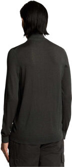 Lyle & Scott Heren Eagle Merino ton-sur-ton Quarter Zip Trui (Grijs) - XS
