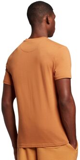 Lyle & Scott Heren Effen Crew Hals T-shirt (Licht Oranje) - maat S