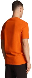 Lyle & Scott Heren Effen Crew Hals T-shirt (Oranje) - XS