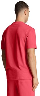 Lyle & Scott Heren Effen Crew Hals T-shirt (Roze) - maat M