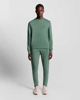 Lyle & Scott Heren fleece met ronde hals in groen