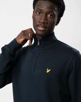 Lyle & Scott Heren Geborduurd Half Rits Sweatshirt Donker Marine