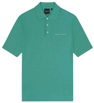 Lyle & Scott Heren Geborduurd Logo Poloshirt (Groen) - maat