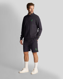 Lyle & Scott heren golfshort met LS-logo in marineblauw Navy