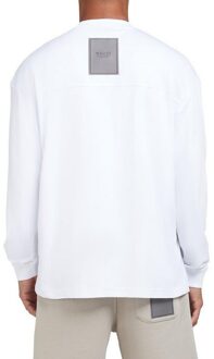Lyle & Scott Heren Interlock Oversized Lange Mouwen T-Shirt (Wit) - maat XS