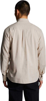 Lyle & Scott Heren Knoop-overhemd Katoen Linnen (Crème) - maat