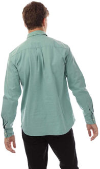 Lyle & Scott Heren Knoop-overhemd Katoen Linnen (Turquoise) - maat