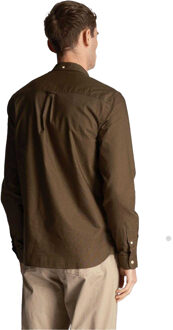 Lyle & Scott Heren Lichtgewicht Normaal Overhemd (Olijf)
