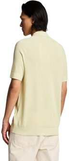 Lyle & Scott Heren Linnen Blend Gebreid Poloshirt (Beige) - maat M