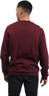 Lyle & Scott Heren Logo Geborstelde Rug Crew Hals Trui (Rood) - maat L