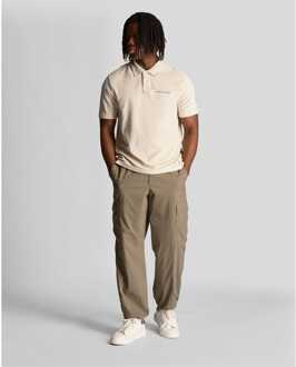 Lyle & Scott Heren Lyle And Scott badstof poloshirt in crème - maat S