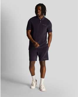 Lyle & Scott Heren Lyle And Scott badstof poloshirt in marineblauw - maat S Navy