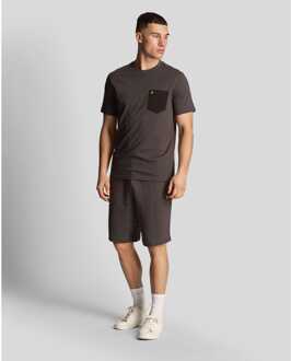 Lyle & Scott Heren Lyle And Scott Contrast Pocket T-shirt in Grijs Zwart - maat