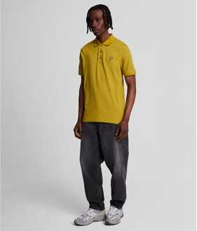 Lyle & Scott Heren Lyle And Scott effen poloshirt in geel - maat