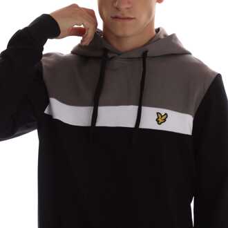 Lyle & Scott Heren Lyle And Scott Fly Fleece Colour Block Hoodie in Zwart