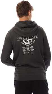 Lyle & Scott Heren Lyle And Scott Football World Graphic Pullover Hoodie in Gunmetal Zilver