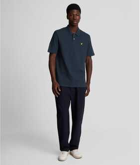 Lyle & Scott Heren Lyle And Scott Micro Argyle Poloshirt in Blauw