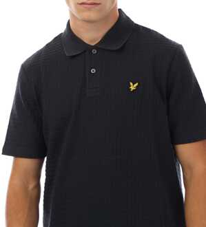 Lyle & Scott Heren Lyle And Scott Micro Argyle Poloshirt in Navy - maat S