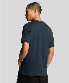 Lyle & Scott Heren Lyle And Scott Ottoman T-shirt met tip in marineblauw - maat Navy