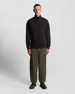 Lyle & Scott Heren Lyle and Scott Panelled Hybrid Quarter Zip in zwart - maat 2XL