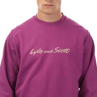 Lyle & Scott Heren Lyle And Scott Script Sweatshirt in paars
