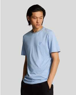 Lyle & Scott Heren Lyle And Scott Superfine T-shirt met contrasterende kraag in blauw