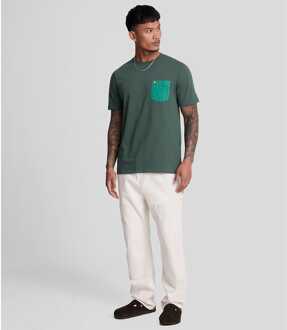 Lyle & Scott Heren Lyle And Scott Tonal Pocket T-shirt in Teal - maat Groenblauw