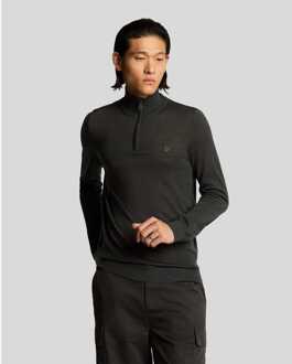 Lyle & Scott Heren Lyle And Scott Tonaleagle Merino Korte Zip Trui in Grijs - maat S