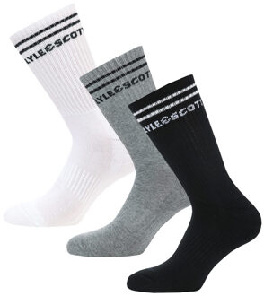 Lyle & Scott Heren Lyle And Scott Walter 3 Pack Sokken in Zwart Grijs Wit - EU 41 - 45
